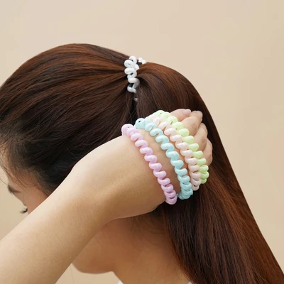Gambar Ataru Ikat Rambut Spiral Dengan Kotak Set 6 pcs - Mix