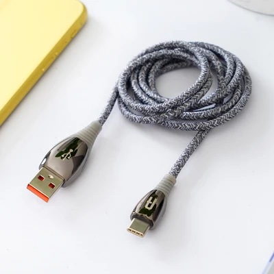 Gambar Ataru Kabel Charger Braided Usb To Type C Nylon - Abu-abu