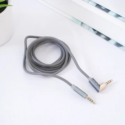 Gambar Ataru Kabel AUX Nylon Braided Bent - Abu-Abu