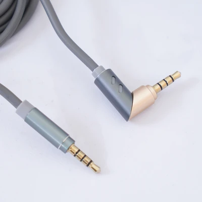 Gambar Ataru Kabel AUX Nylon Braided Bent - Abu-Abu