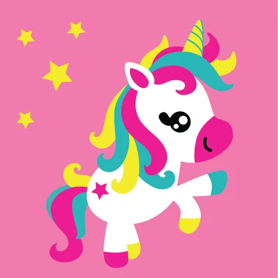 Gambar Kiddy Star 20x20 Cm Rainbow Unicorn Paint By Number