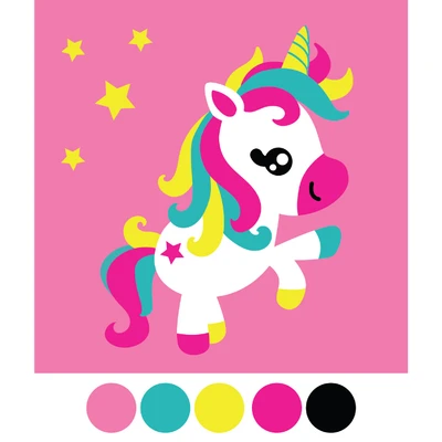 Gambar Kiddy Star 20x20 Cm Rainbow Unicorn Paint By Number