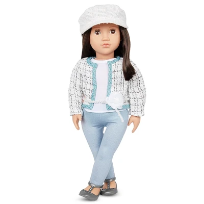 Gambar Our Generation Set Boneka Lysie Dark Brown Hair Jacket Jeans