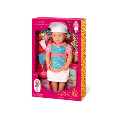 Gambar Our Generation Set Boneka Jenny Deluxe Blonde Hair & Book