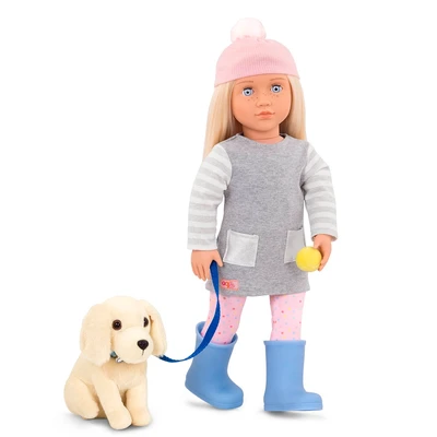 Gambar Our Generation Set Boneka Meagan Blonde Hair & Pet Dog