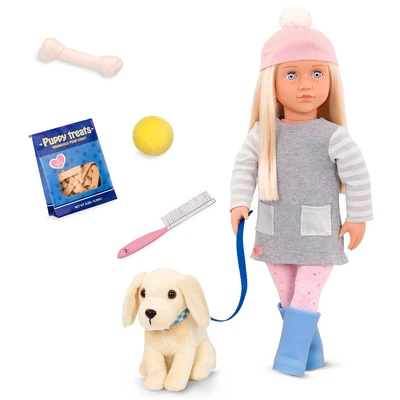 Gambar Our Generation Set Boneka Meagan Blonde Hair & Pet Dog