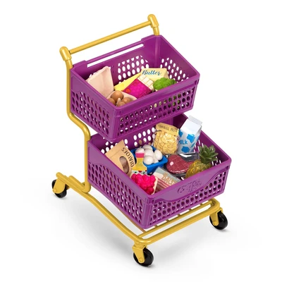 Gambar Our Generation Set Deluxe Shopping Cart Dengan Groceries
