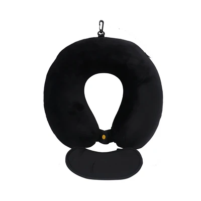 Gambar Passport Bantal Leher Memory Foam & Penutup Mata - Hitam