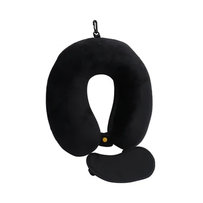 Gambar Passport Bantal Leher Memory Foam & Penutup Mata - Hitam