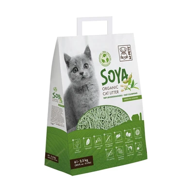 Gambar M-Pets Soya Pasir Kucing Organik Green Tea 6 Liter