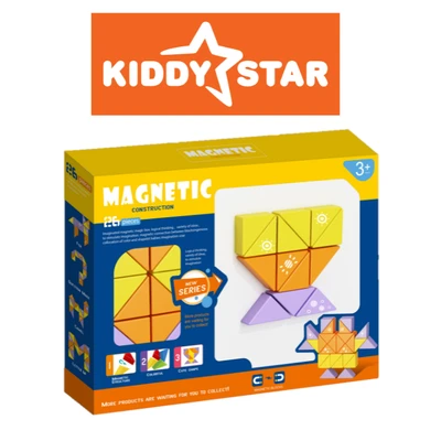 Gambar Kiddy Star Set 26 Pcs Balok Magnetic Tangram Soft Colors