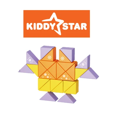 Gambar Kiddy Star Set 26 Pcs Balok Magnetic Tangram Soft Colors