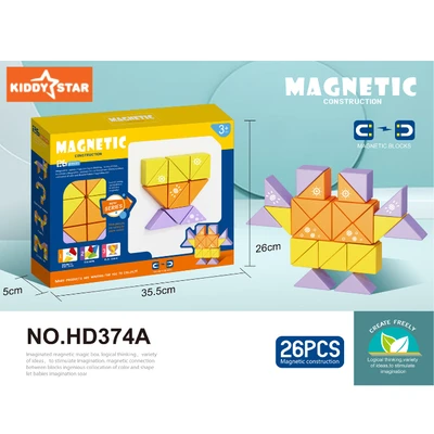 Gambar Kiddy Star Set 26 Pcs Balok Magnetic Tangram Soft Colors