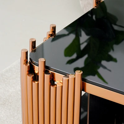 Gambar Informa Feliz Meja Tamu Rectangle - Hitam/Rose Gold