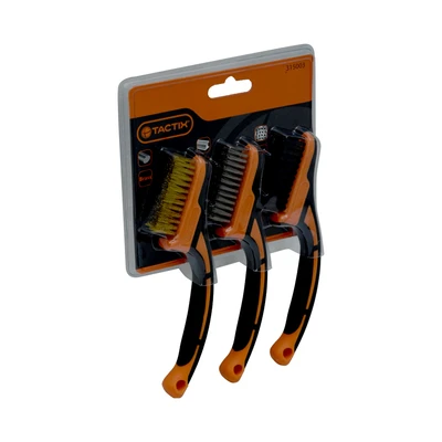 Gambar Tactix Sikat Kawat Set 3 pcs - Orange/Hitam