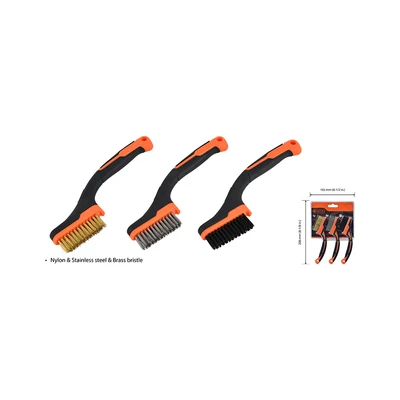 Gambar Tactix Sikat Kawat Set 3 pcs - Orange/Hitam