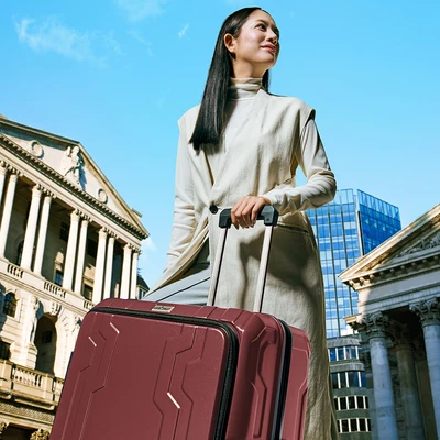 Gambar Legend Walker Whale Koper PC & ABS TSA Lock Expandable Front Open 24 Inch - Merah Wine