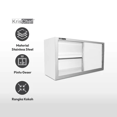 Gambar Kris Kabinet Dinding Dapur Pintu Geser 120 cm - Silver