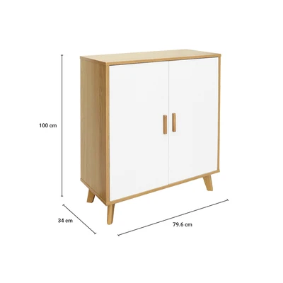 Gambar Informa Grecia Lemari Kabinet 2 Pintu - Putih/Cokelat Oak