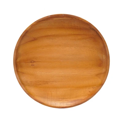 Gambar Kwas Piring Saji Kayu Jati 20 cm - Cokelat