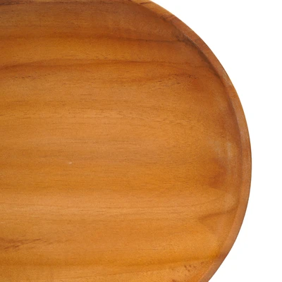 Gambar Kwas Piring Saji Kayu Jati 20 cm - Cokelat