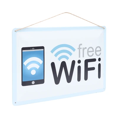 Gambar Krisbow Sign Label Free Wifi With Mobile 30x20 cm - Putih