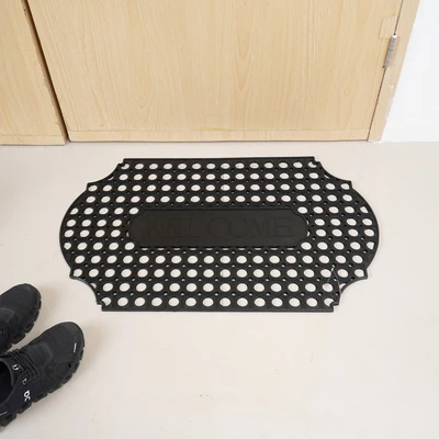 Gambar Krisbow Keset Pintu Karet Welcome 46x76 cm - Hitam