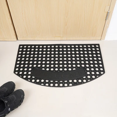 Gambar Krisbow Keset Pintu Karet Half Welcome 46x76 cm - Hitam