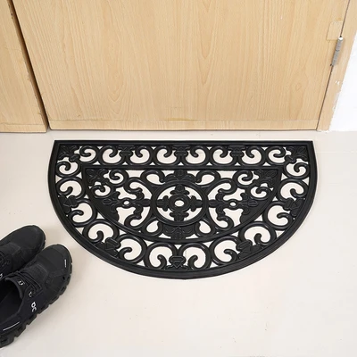 Gambar Krisbow Keset Pintu Karet Semi Cricle 46x76 cm - Hitam
