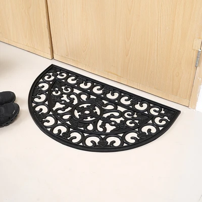 Gambar Krisbow Keset Pintu Karet Semi Cricle 46x76 cm - Hitam