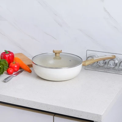 Gambar Cooking Color 28 Cm Hoshiko Wajan Wok Marble