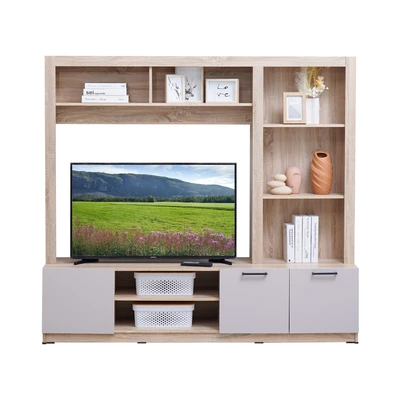 Gambar Informa Hampshire Set Lemari Tv - Cokelat Oak/taupe