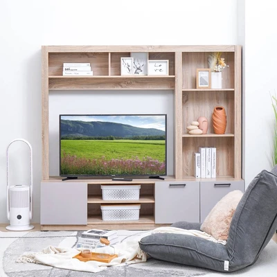 Gambar Informa Hampshire Set Lemari Tv - Cokelat Oak/taupe