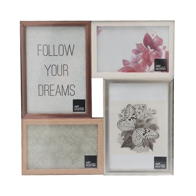 Gambar Arthome Bingkai Foto MDF 5R Set 4 Pcs - Cokelat