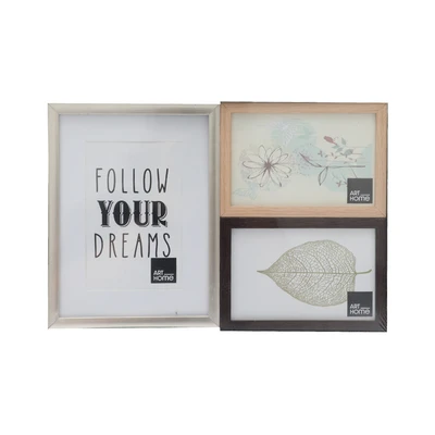 Gambar Arthome Bingkai Foto MDF 4R Set 3 Pcs - Cokelat