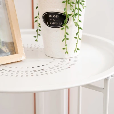 Gambar Soleil Meja Teras Dengan Tray 46 cm - Putih