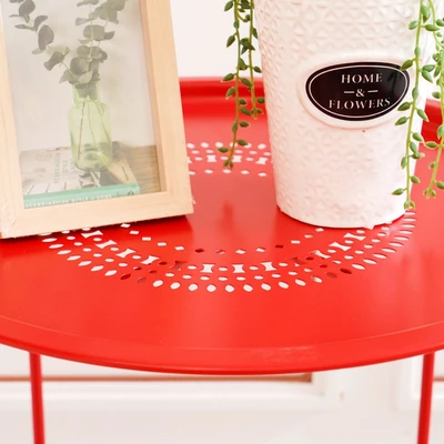 Gambar Soleil Meja Teras Dengan Tray - Merah