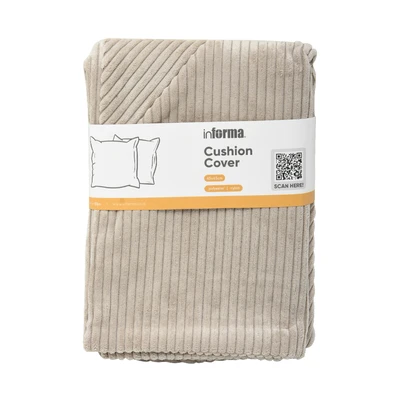 Gambar Informa Sarung Bantal Sofa Polyester & Nylon Corduroy 45x45 cm - Beige