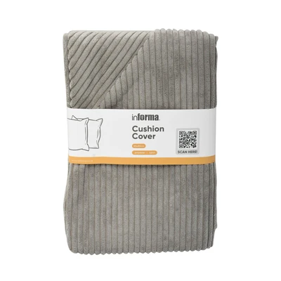 Gambar Informa Sarung Bantal Sofa Polyester & Nylon Corduroy 45x45 cm - Abu-Abu Muda