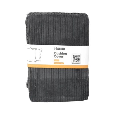 Gambar Informa Sarung Bantal Sofa Corduroy 45x45 cm - Abu-Abu Tua
