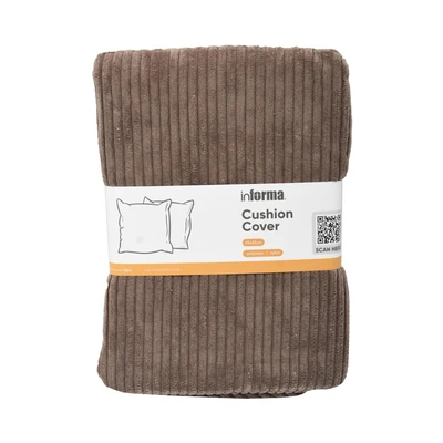 Gambar Informa Sarung Bantal Sofa Polyester & Nylon Corduroy 45x45 cm - Cokelat Tua