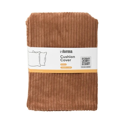 Gambar Informa Sarung Bantal Sofa Polyester & Nylon Corduroy 45x45 cm - Cokelat