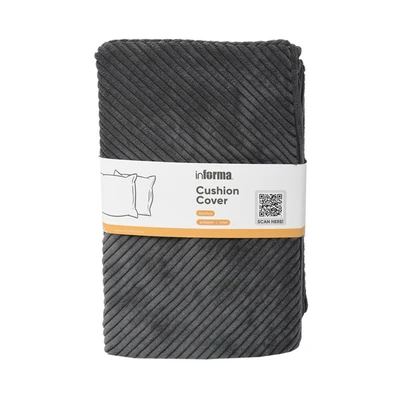 Gambar Informa Sarung Bantal Sofa Polyester & Nylon Corduroy 30x50 cm - Abu-Abu Tua