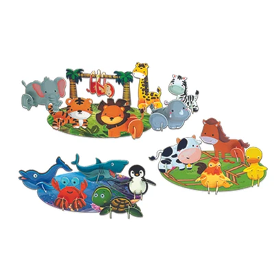 Gambar Kiddy Star Learning Kids 3d Animals Puzzle