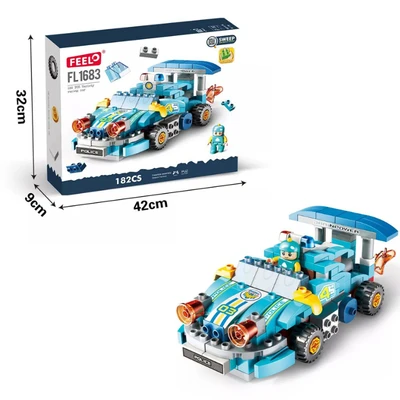 Gambar Bricks Kingdom Set 182 Pcs Variety Racing Police Car