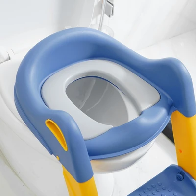 Gambar Fosa Potty Seat Training Anak Dengan Tangga - Biru