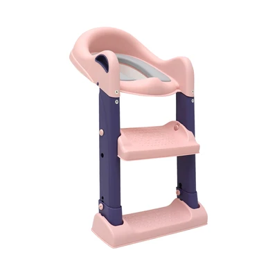 Gambar Fosa Potty Seat Training Anak Dengan Tangga - Pink