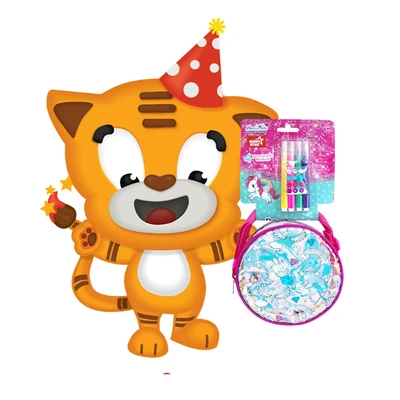 Gambar Kiddy Star Tas Selempang Anak Colorful Unicorn Round