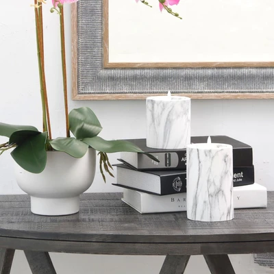 Gambar Informa Cemento Lilin LED Marble Set 2 pcs - Putih