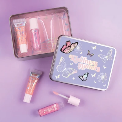Gambar Make It Real Set Butterfly Kisses Lip Tin Box